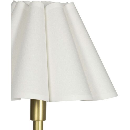 Polly 29.25 inch 60 watt Natural Brass Double Arm Table Lamp Portable Light in White Linen